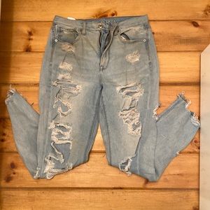 Distressed American Eagle Mom Jeans
